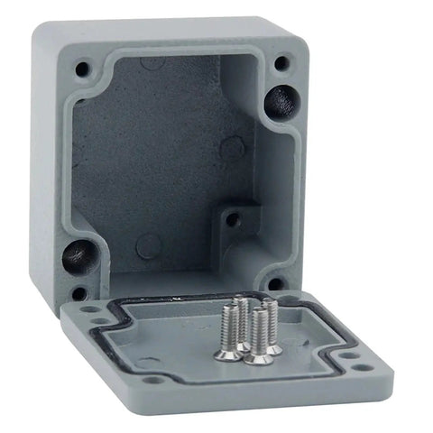 Open Rugged Outdoor IP67 Cast Junction Box For Industrial Electrical Projects with Hinged Cover and Mounting Plate, 120x80x55mm
