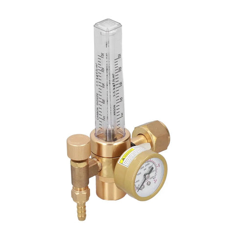 CO2 Welding Gas Regulator With Flowmeter Brass Body For MIG Welding, Adjustable Flow From Zero To Twenty Five LPM, Durable Brass Construction