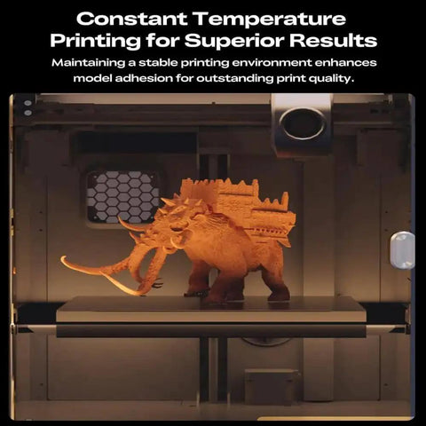 3D printing model inside Dustproof 3D Printer Enclosure For K1 SE And K2 SE, ensuring constant temperature for stable prints.