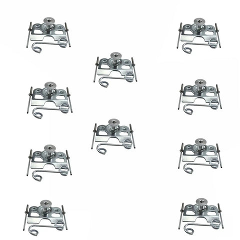 10 Pack Dzus Fasteners One Quarter Turn Quick Release Steel Buttons With Springs And Tab Plates Chrome Finish For Sheet Metal Door Panels Includes 20 Rivets Heavy Duty Hardware