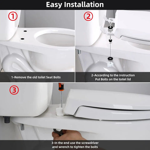 Universal 2Pcs Toilet Seat Bolts Kit For Kohler, American Standard, Toto, And Glacier Bay installation guide sections