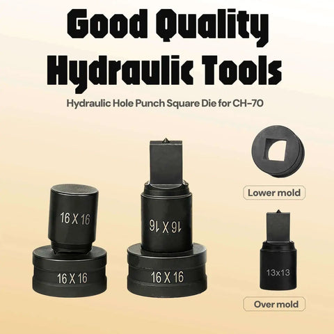 Square Punch Die For CH-70 Hydraulic Press 6.5 By 6.5 mm Beefy Heavy Duty Hole Punch Die Built To Last For Sheet Metal Fabrication Projects And Industrial Use