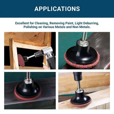 3 Inch Quick Change Sanding Discs For Drill And Die Grinder Set Pro Grade Non Woven Nylon Surface Conditioning Discs For Metal Rust Removal Paint Stripping Deburring Finishing And Polishing 25 Pack Medium Grit used on metal and wood surfaces