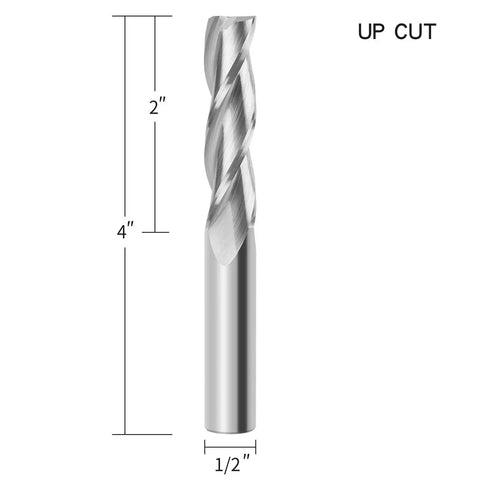 Upcut Spiral Router Bit With Half Inch Shank And Half Inch Cutting Diameter For Wood Mortises Carving And Engraving