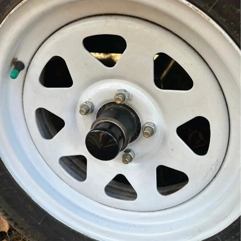 Installed 2 Inch Rubber Wheel Hub Trailer Bearing Dust Cap Plug Grease Cover 2 Pack For Trailers, Durable Rubber Hub Cap Plug