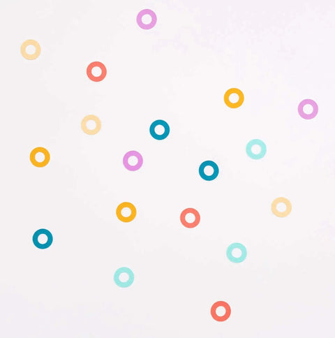 Multi-color adhesive circles from Decorative Hole Reinforcers Punch For Planners And Tags, creates 0.25 inch reinforced holes