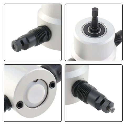 Double Head Metal Sheet Nibbler Cutter For Drill Attachments with dual head detailed view, DIY Friendly Paperboard Package Included.