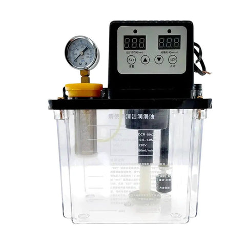 2L Automatic Lubrication Pump For CNC Machinery 220V AC Electromagnetic Lubricator with digital display and clear reservoir