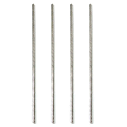 Four Stainless Steel Fully Threaded Rod Quarter Inch 20 TPI 12 Inch Right Hand 4 Pack, standing vertically.