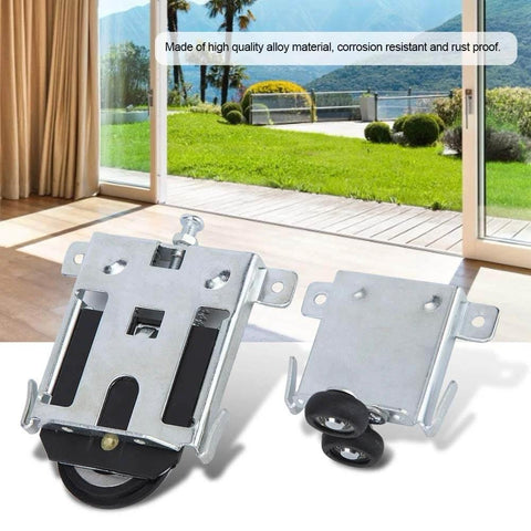 Easy Install Replacement Roller Wheel Kit for Steel Framed Mirror Closet Doors Sliding Door Pulley Wheel Set in alloy material.