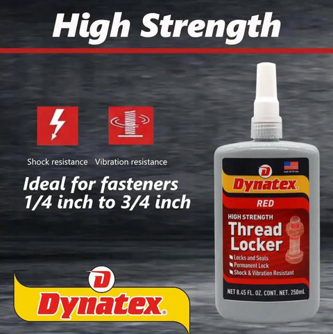 Red High Strength Thread Locker For Large Fasteners 8.45 Oz Bottle Permanent Locking Anaerobic Adhesive Heavy Duty Vibration Solvent Resistant 2 Pack Industrial