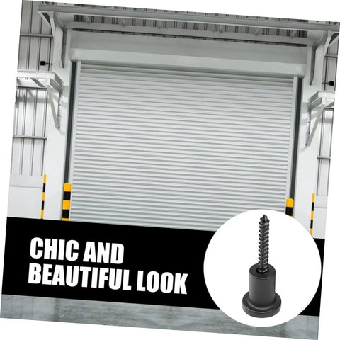 Durable Carbon Steel Barn Door Stopper And Sliding Track Spacer Set showcased in industrial setting with close-up of black stopper