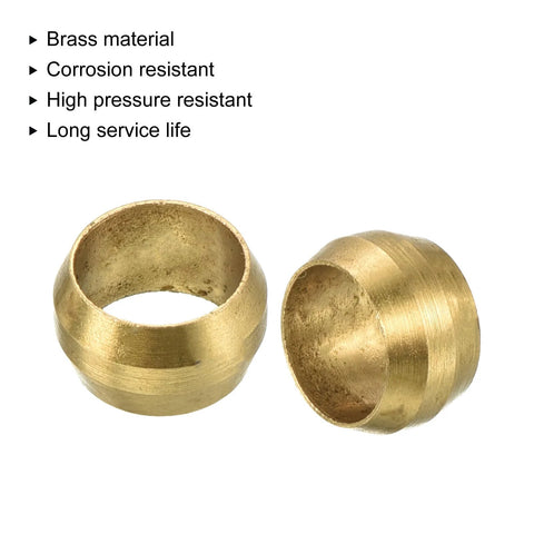 PATIKIL 6mm brass compression sleeve ferrules, two pieces shown