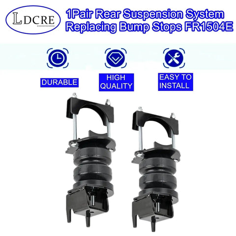 LDCR 1 Pair rear suspension bump-stop replacement for Ford F-150 FR1504E with mounting brackets, black