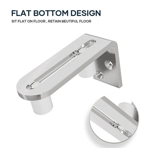Bottom Floor Guide For Sliding Barn Door With Ball Bearing Adjustable Stay Roller, Wall Mount System, Flush Flat Bottom Design