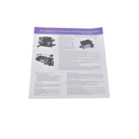 Cadillac XTS Air Suspension Compressor Pump Replacement for 3.6L V6 Gas 2013 To 2019 OE Compatible installation manual