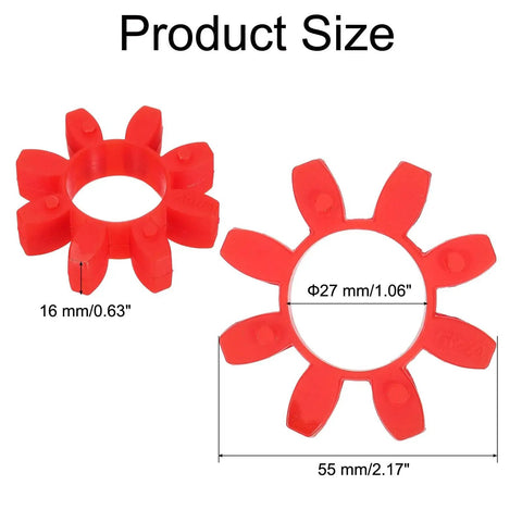 Red Urethane Curved Jaw 24 Coupling Inserts 10 Pack Flexible Center Inserts for L Jaw Couplings and L Jaw Couplers Built To Last