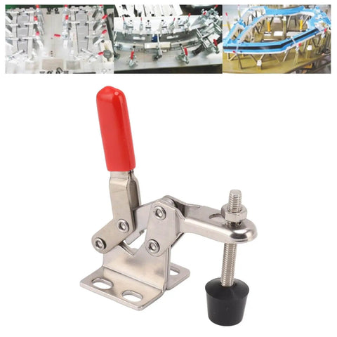 Pro Grade Toggle Clamp Latch Push Pull Stainless Steel Hand Tool for Woodworking and Welding, Adjustable Opening with Plastic Handle