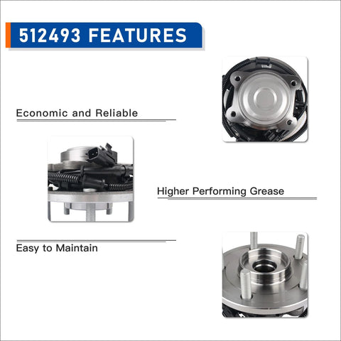 Pair Of Rear Wheel Hub And Bearing Assemblies Direct Fit For 2012-2016 Chrysler Town And Country, 2012-2020 Dodge Grand Caravan features