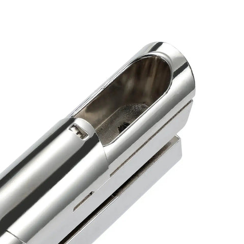 Close-up of Beefy Heavy Duty 1/8 Inch Single Hole Punch with ultra long depth, showcasing metal construction and opening.