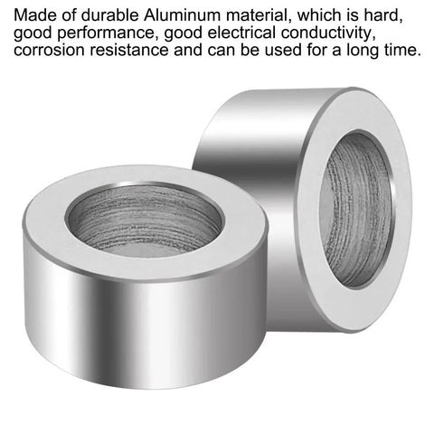 Five Pack M12 Aluminum Spacers 12.5 Mm Inner Diameter 20 Mm Outer Diameter 10 Mm Length Unthreaded Standoff Bushings Plain Finish