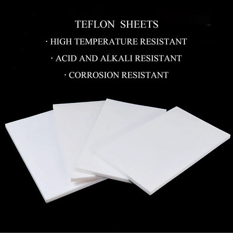 White PTFE Plastic Sheet 200mm by 200mm 5mm Thick Nonstick High Performance Board for Industrial and DIY Projects, view of multiple sheets.