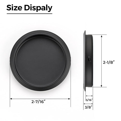 2 Pack Sliding Closet Door Finger Pulls Black Finish Just Snap In Installation No Nails Needed Fits Two And One Eighth Inch Holes