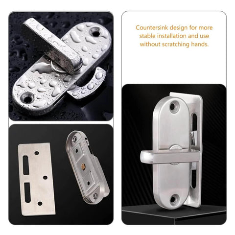 Heavy Duty Stainless Steel Sliding Door Lock Privacy Latch for Barn Doors, easy to install, countersunk design, 304 steel