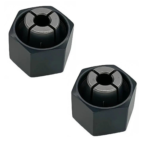 Two-pack of 1/4-Inch Collet And Nut Replacement Kit for power tools, 6.35mm shank, durable steel, quick swap no fuss install, precise fit.