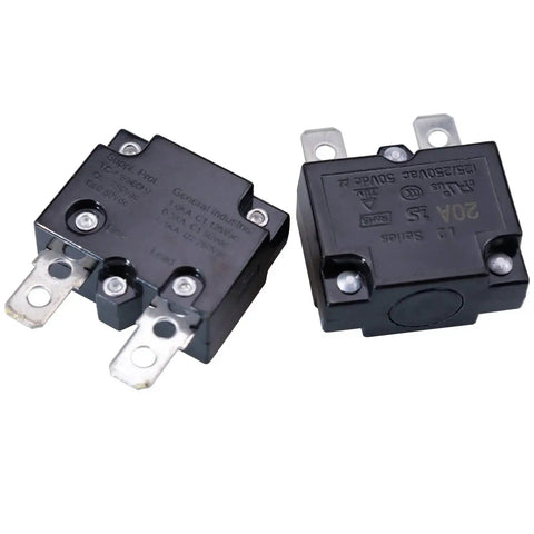 2 Pack Thermal Circuit Breaker 20 Amp Auto Reset Overload Protector For 125 250V AC 50V DC L2 Series Compact Single Pole Switch
