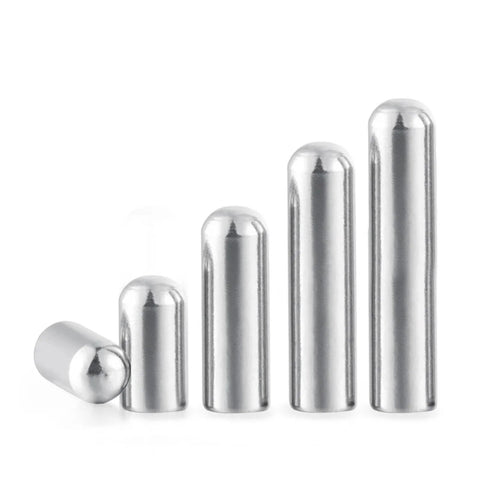 Heavy Duty Stainless Steel Round Head Cylindrical Dowel Pins Set, 304 Grade Locating Pins in Metric Sizes From M0.8 to M6
