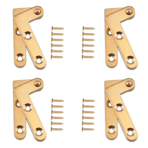 360 Degree Rotatable Copper Pivot Hinges For Cabinets And Doors Antique L Shape Hidden Hinges Durable Copper Alloy 4 Pack