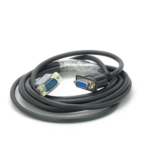 DB9 serial cable with dual 9-pin connectors (blue and metal shells), black shielded lead for servo motor driver kit