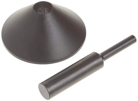 Router Subbase Centering Pin And Cone For Precise Template Guided Routing, Compatible With Bosch Routers, Viewed On White Background