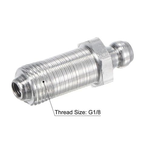 Steel Straight Grease Fittings Set G1/8 Thread 11mm Width Heavy Duty Hydraulic Lubrication Fittings Oil Spill Proof Rust Resistant 5 Pack