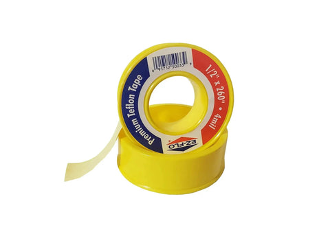 Gas Teflon Tape Pro Grade Pipe Thread Tape For Plumbing And Gas Lines Half Inch By 260 Inches Four Mil Thick Yellow 10 Pack