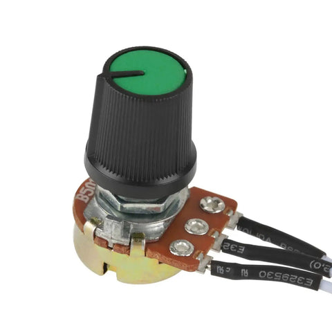0-10V Adjustable Analog Voltage Generator For PLC And MCU Interfaces, 10mA Output, close-up of potentiometer component with green dial.