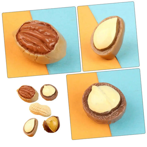 Assorted miniature resin nuts for dollhouse food props. Twenty Piece Miniature Resin Nut Embellishments For Dollhouse Food Props Realistic Walnuts And Nuts For DIY Crafts And Creative Decoration Mixed Styles For Hobbyists And Collectors For Miniature Accessories.