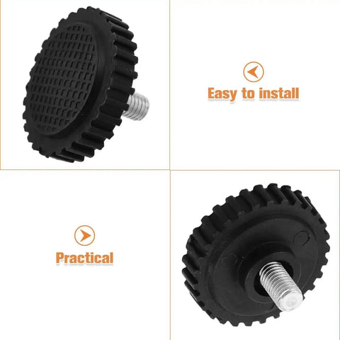 Stainless Steel Feet For Digital Kitchen Scales With Non Slip Rubber Bumpers Universal Replacement Parts For Precision Cooking And Baking Built To Last, shown in close-up, highlighting rubber texture and iron core.