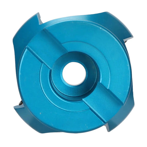 Top view of CNC Lathe Face Mill 4 Flutes High Efficiency Milling Cutter For Aluminum Alloy Face Mill Head With Special Helical Offset Design