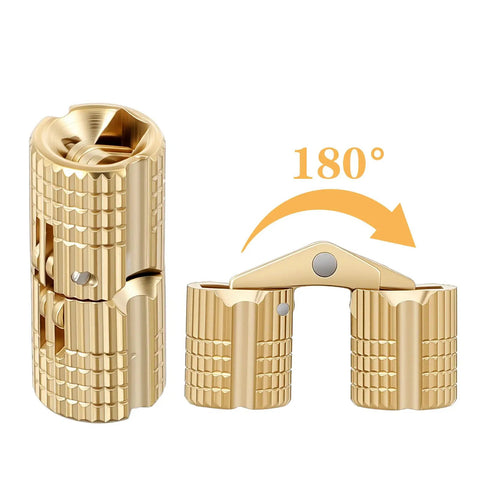Premium Brass Barrel Hinges For Your Cool DIY Adventures Eight Piece Set With Wide 180 Degree Opening Angle Hidden And Concealed Design Perfect
