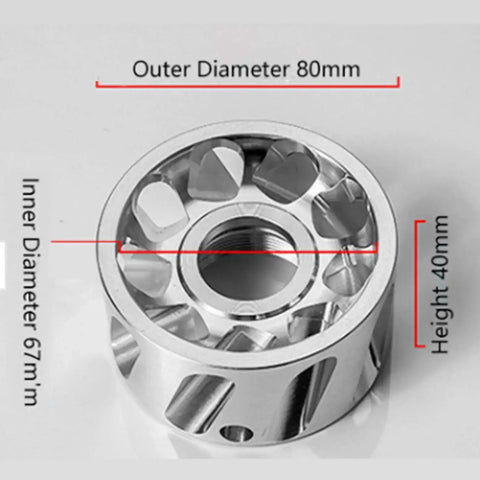 ER32 Dust Chip Extraction Nut For Woodworking CNC Milling Tools 80mm OD, 67mm ID, 40mm high, aluminum, top view