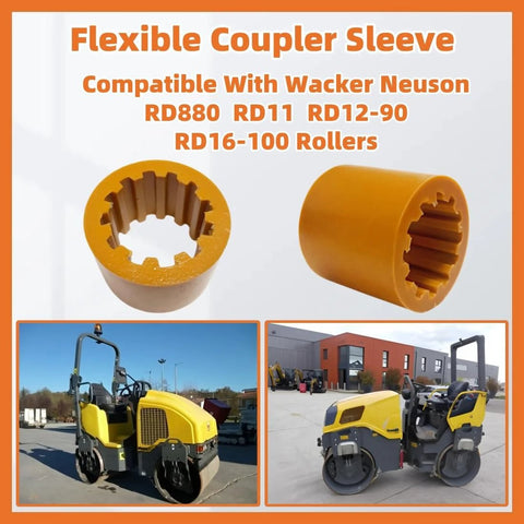 Flexible coupler sleeves, 2-pack, orange plastic for Wacker Neuson RD rollers, model 5000178336.