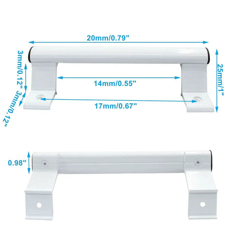 Two Pack 8 Inch Aluminum Sliding Door Handles For Glass Doors White Includes Four Mounting Screws Fits Six And Five Eighths Inch Mounting Holes For Patio Glass Door And Barn Door Durable Aluminum Build With Smooth Operation