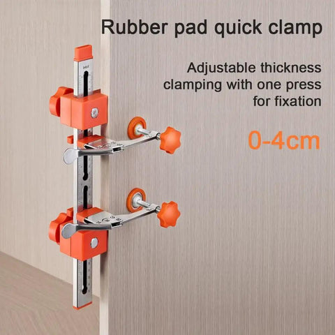 Heavy Duty Pro Grade Shop Ready Drawer Slide Jig With Toggle Clamp for easy and precise cabinet drawer installation, orange clamp