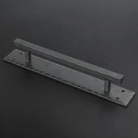Matte Black 14 Inch Heavy Duty Barn Door Handle Set For Sliding Doors And Gates, Solid Square Metal Construction, Rustic Modern Pull