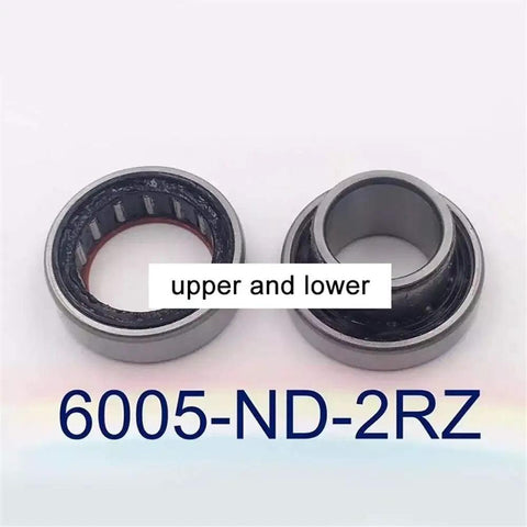 One Way Bearing 6005 ND14 2RZ For Washing Machines 25x47x18mm Or 25x47x25mm in package view showing bearing sizes and text upper and lower