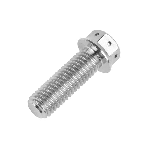 Titanium Flange Hex Head Bolts M10x30mm Pack Of 4 For Bikes, Motorcycles, Cars Grade 5 6Al4V Titanium Alloy Silver Wanyifa