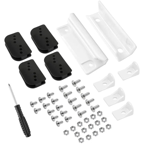 Door Tune-Up Kit For Arrow Shed Sliding Doors Full Replacement Set With 4 Lower Door Guides, 4 Door Slides, 2 Handles, Screws, Nuts