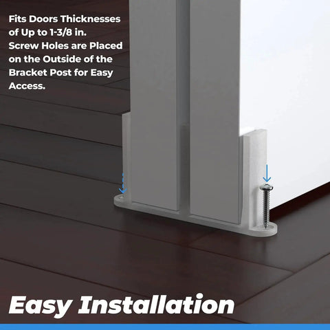 5 Pack Sliding Closet Door Floor Guides Fit For 1-3/8 Inch Thick Doors White Universal ABS Bottom Guides For Cabinet Floors With Screws Centering Doors On Tracks And Preventing Wobble For Smooth Operation.